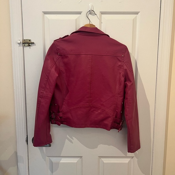 Blank NYC Magenta Pink Cropped Faux Leather Jacket - Picture 2 of 5